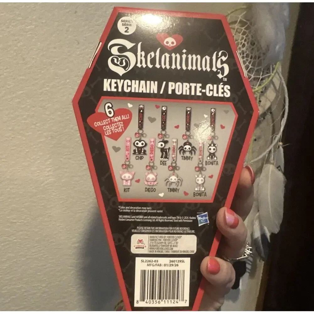 Skelanimals by Hasbro Pink Kit The Cat Keychain Skeleton Series 2 HTF Rare